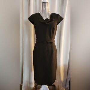 New Black Calvin Klein dress Cowl Neck short sleeves cap sleeves